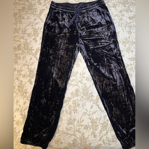 J Crew Crushed Velvet Velour Pants Joggers, size 4 RetroGlam - Picture 2 of 12